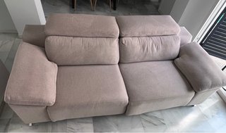 Sofá de 2 plazas beige/gris
