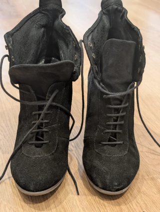 Botines Zara cordones ante negro