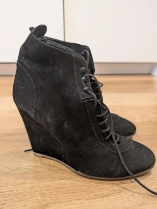 Botines Zara cordones ante negro