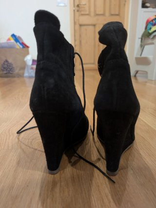 Botines Zara cordones ante negro