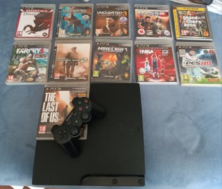 Consola PS3 Slim + Mando + Juegos y caja original