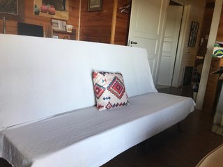 Sofá Cama Clic Clac Tela Multicolor