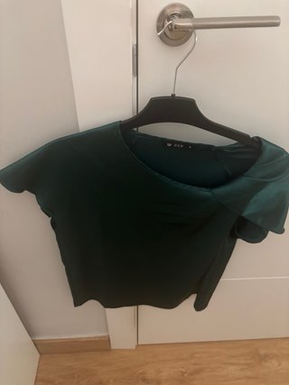 Camisa de raso verde