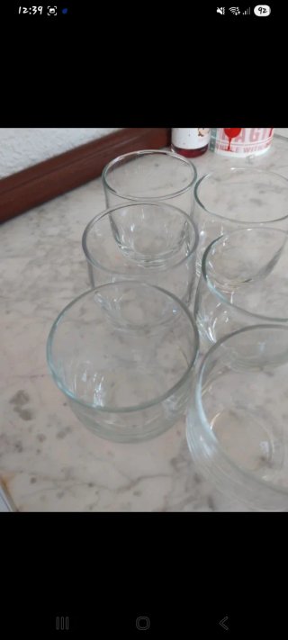 6 Bicchieri di Vetro Trasparenti