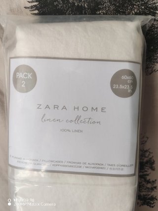 2 Fundas Cojín Lino Zara Home 60x60cm Nuevas