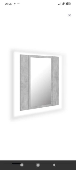 Espejo Camerino Baño Gris con Luz LED