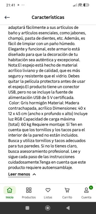 Espejo Camerino Baño Gris con Luz LED