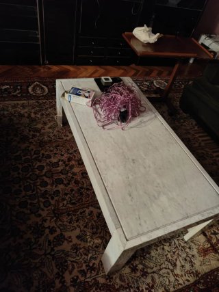 Mesa de centro de mármol blanca