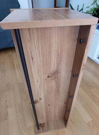 Estantería recibidor madera con perchero metal