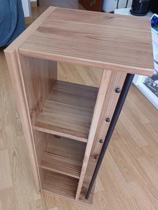 Estantería recibidor madera con perchero metal