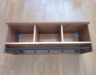 Estantería recibidor madera con perchero metal