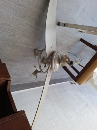 Lámpara Ventilador Beige/Plata