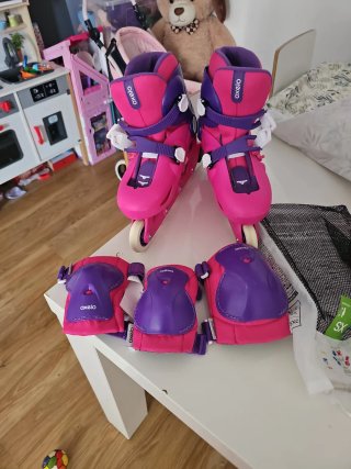 Juego patines Oxelo rosa y morado T.XS