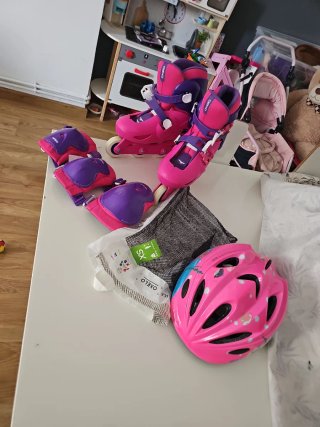 Juego patines Oxelo rosa y morado T.XS