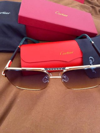 Gafas Cartier Hombre Negras y Doradas