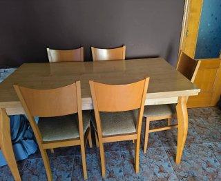 Conjunto Muebles Comedor Madera Clara
