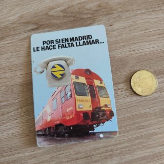Tarjeta Vintage RENFE Madrid Teléfono