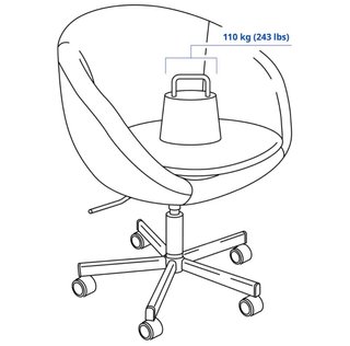 Silla de confidente giratoria SKRUVSTA IKEA, negra