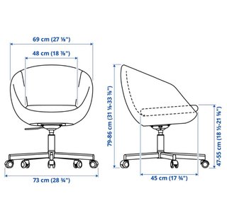 Silla de confidente giratoria SKRUVSTA IKEA, negra