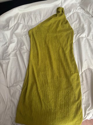 Vestido fiesta verde un tirante