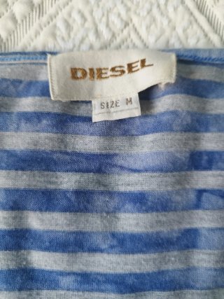 Camiseta Diesel Rayas Azul y gris claro