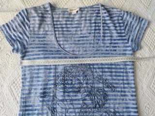 Camiseta Diesel Rayas Azul y gris claro