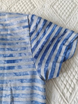 Camiseta Diesel Rayas Azul y gris claro