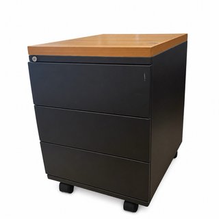 Mesa de oficina angular madera y metal