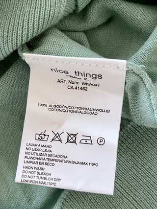 Chaqueta punto fino Nice Things verde talla XS