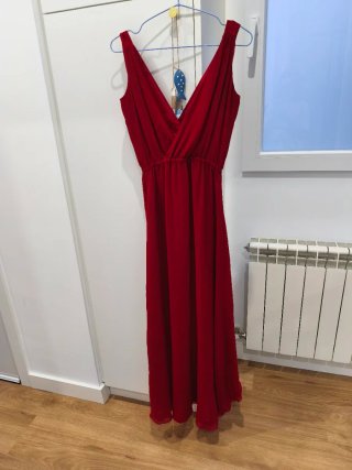Vestido gasa rojo fiesta talla única