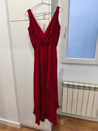 Vestido gasa rojo fiesta talla única