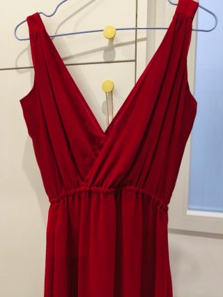 Vestido gasa rojo fiesta talla única