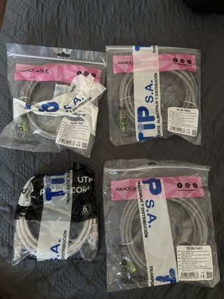9 Cables de Red Nanocable Cat 6 5€ cada uno