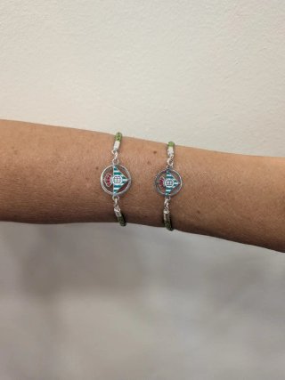 Pulsera Real Betis Cuero Trenzado Plata Adulto