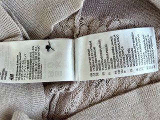 Chaqueta gris de punto calado T-XS manga francesa