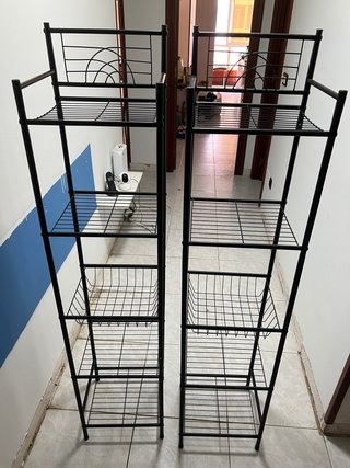 Conjunto 2 Estanterías Metálicas Negras