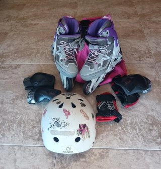 Patines, casco y monopatín Oxelo