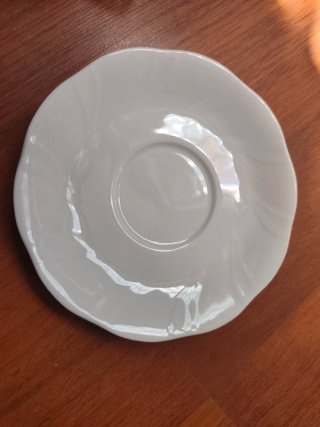 Juego Consomé Porcelana Blanca Vintage