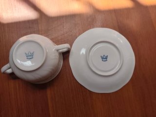 Juego Consomé Porcelana Blanca Vintage