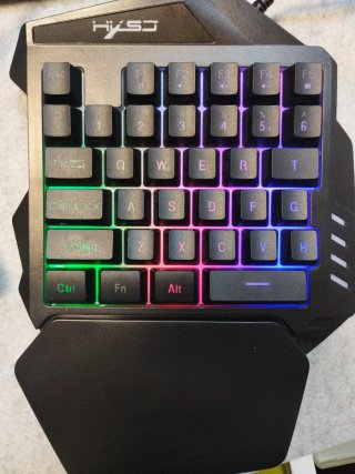 Teclado HYSJ Gaming Meccanico Una Mano RGB
