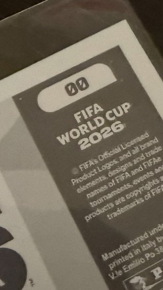 Cromo Panini 00 del mundial 2026