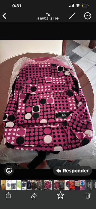 Mochila escolar con estampado de lunares
