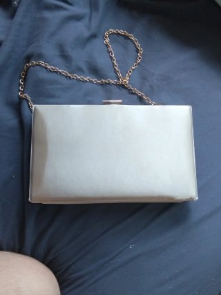 Bolso de fiesta con brillos dorado y rosa