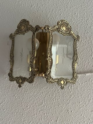 Lámpara colgante dorada cristal