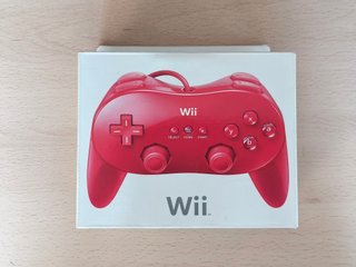 Mando Wii Clásico Pro Rojo con caja y manual