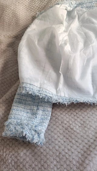 Chaqueta tweed azul celeste