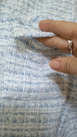 Chaqueta tweed azul celeste