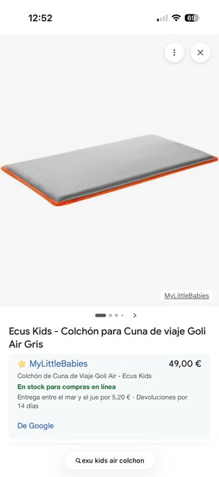 Cuna de viaje 60-90cm con colchoneta y colchon