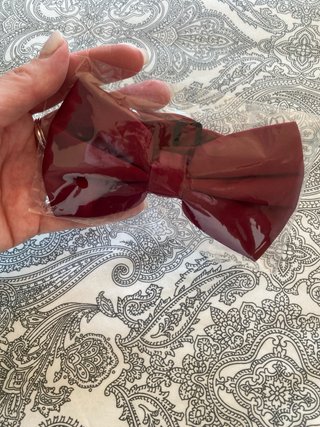 Corbata de satén roja/burdeos o pajarita