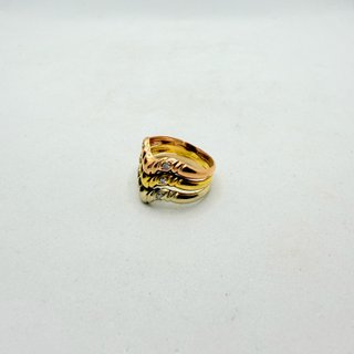 Anillo de oro combinado de 18k, 5.11 g, T-15.